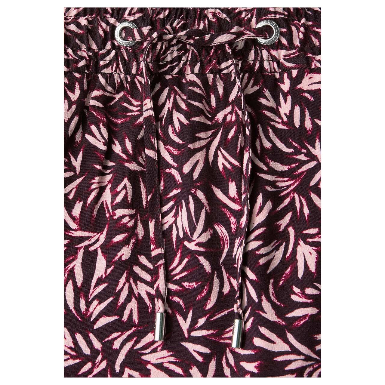 Damen Rock Chelsea Flatter Skirt von Cecil in Burgunderrot mit Print, Detailansicht des Musters