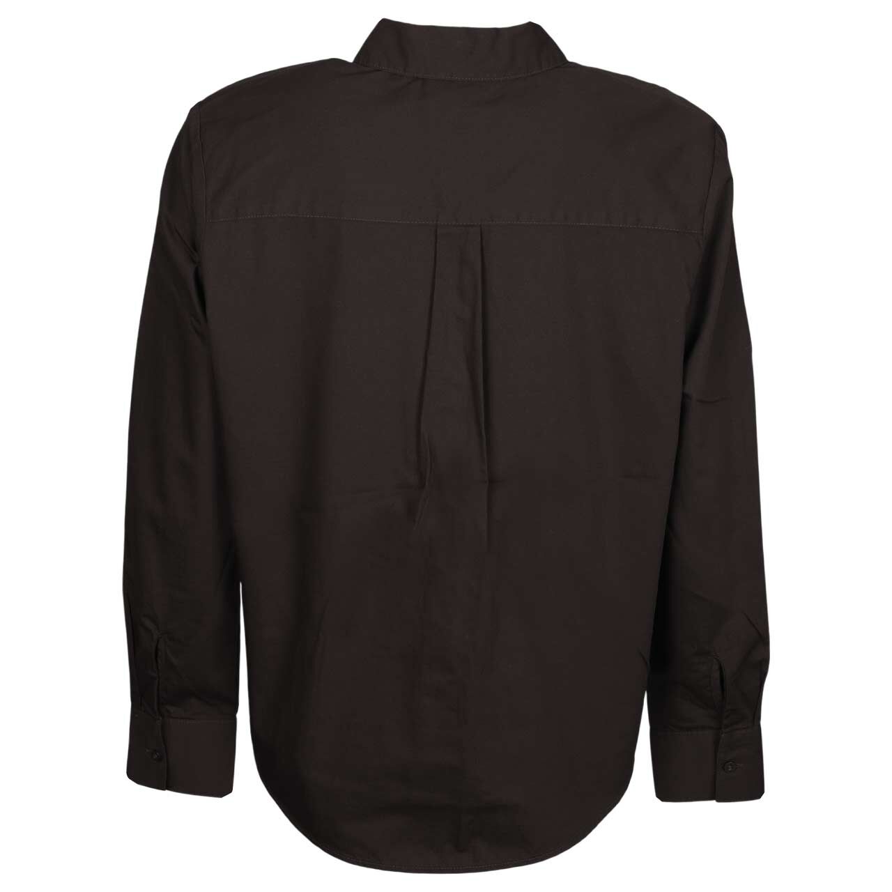 Damen Langarm Bluse Cotton Shirtcollar von Street One in Dunkelbraun, Rückansicht