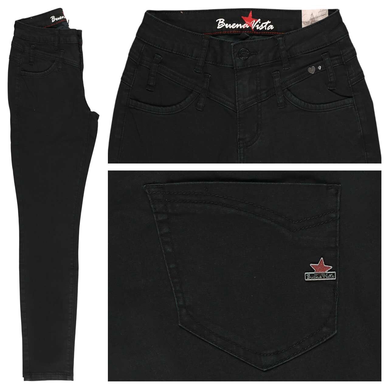 Buena Vista Florida Cropped Cozy Denim Ankle Jeans black