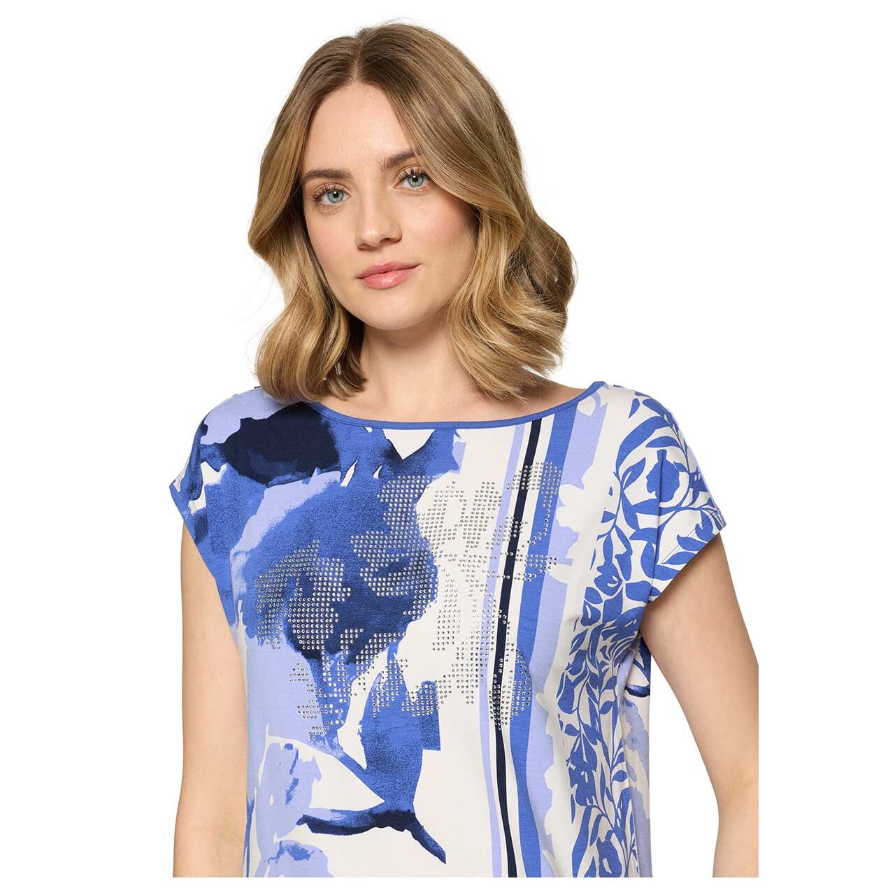 Betty Barclay Damen T-Shirt blue glitter