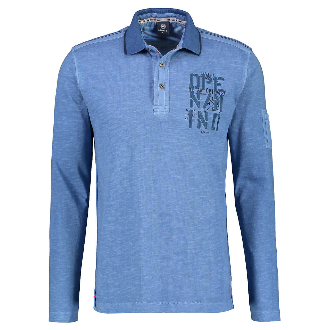 Lerros Polo Langarm Shirt für Herren in Blau, FarbNr.: 432