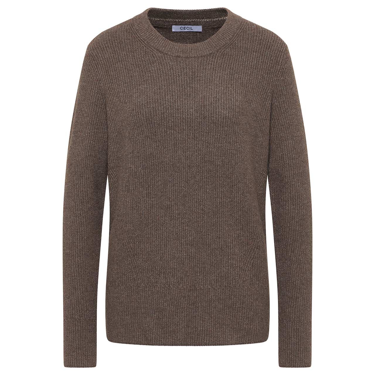 Cecil Damen Pullover Cosy Rib Mix mushroom taupe melange