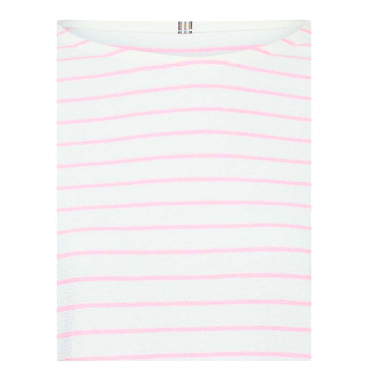 Damen Langarm Shirt von Camel active in Rosa gestreift, detaillierte Vorderansicht