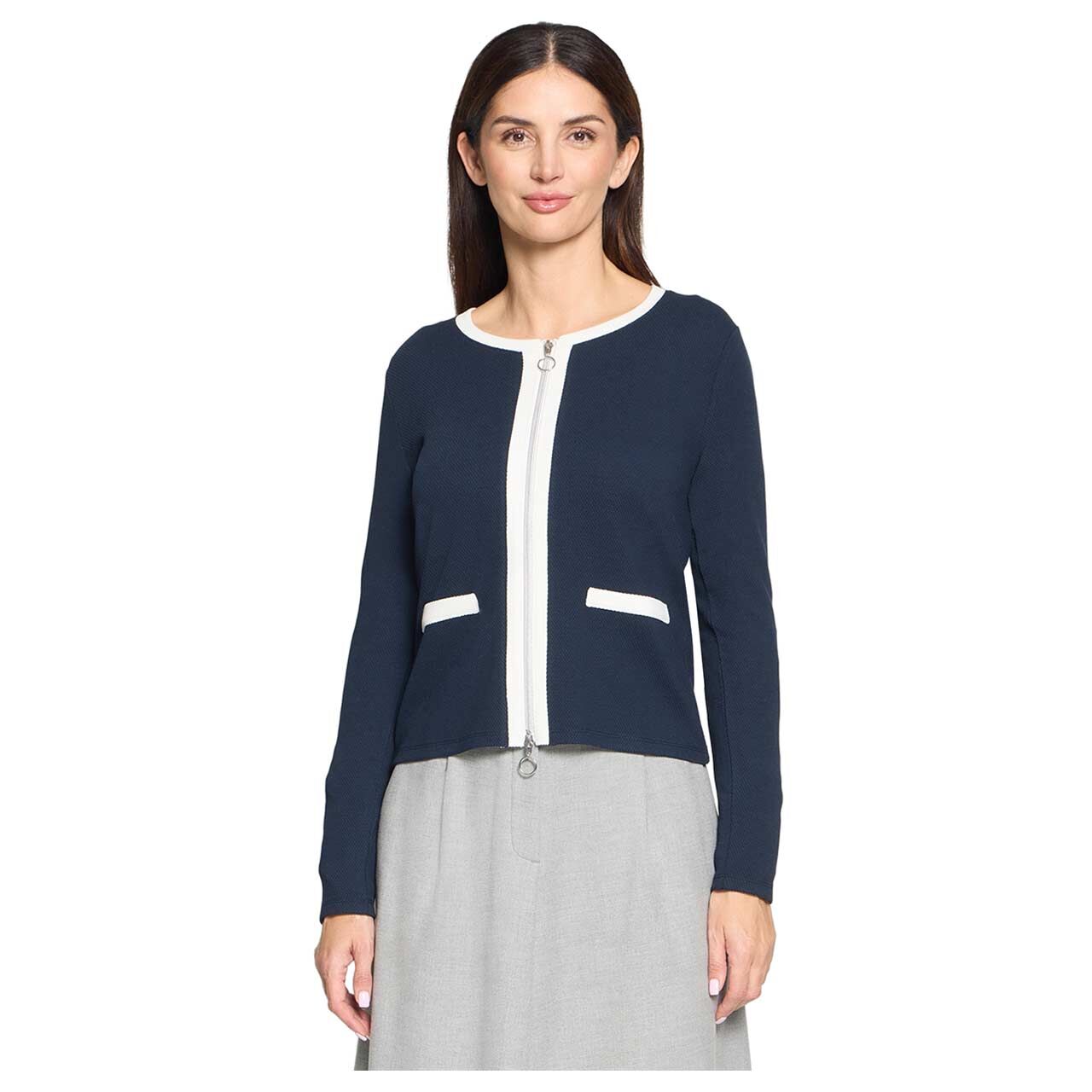 Damen Shirtjacke von Betty Barclay in Dunkelblau, Vorderansicht am Model