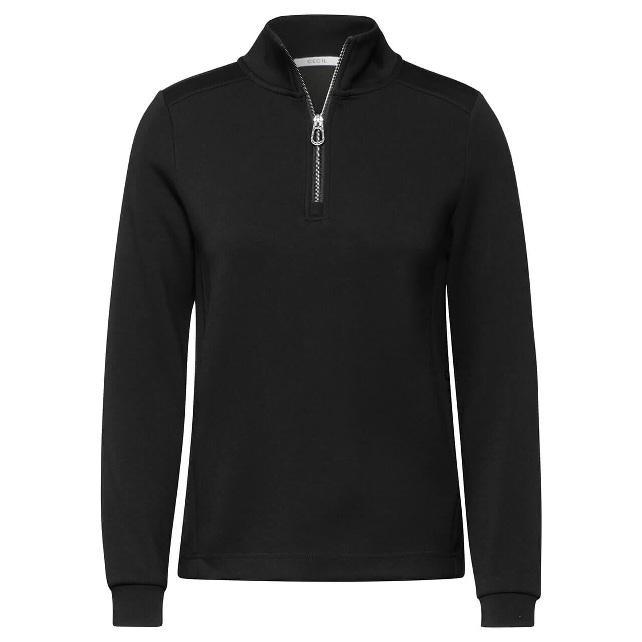 Cecil Damen Langarm Shirt Solid Troyer black