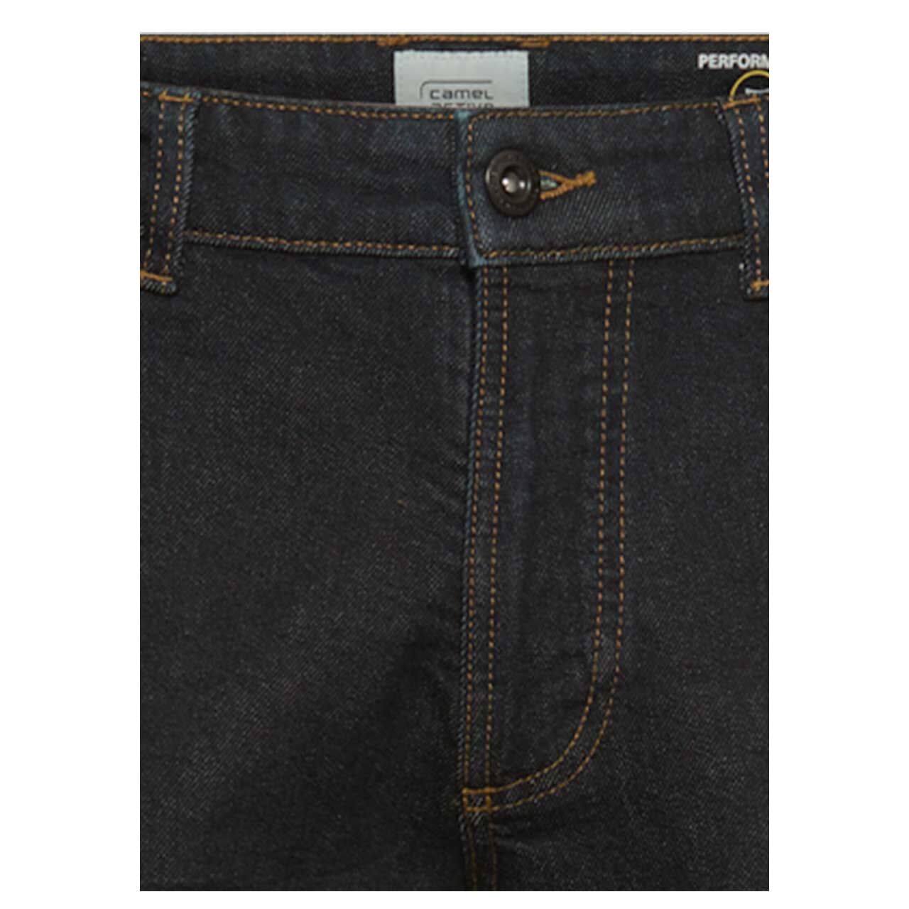Herrenjeans Stretch Houston von Camel active in Dunkelblau, detaillierte Vorderansicht