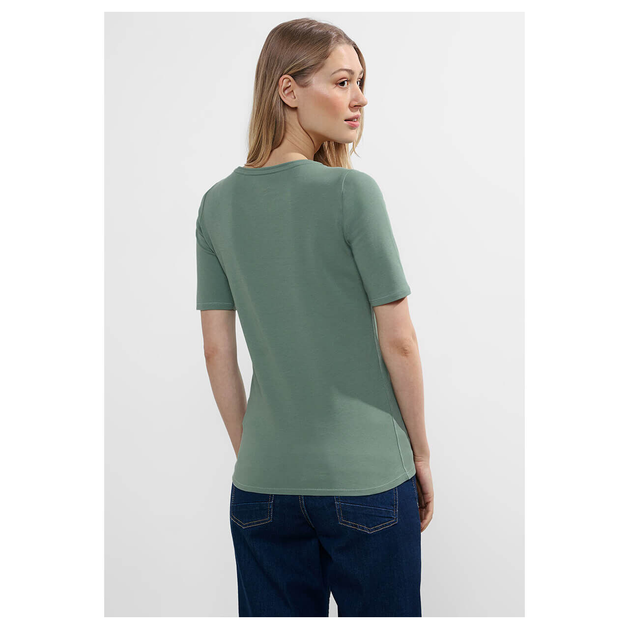 Cecil Damen T-Shirt Lena raw salvia green