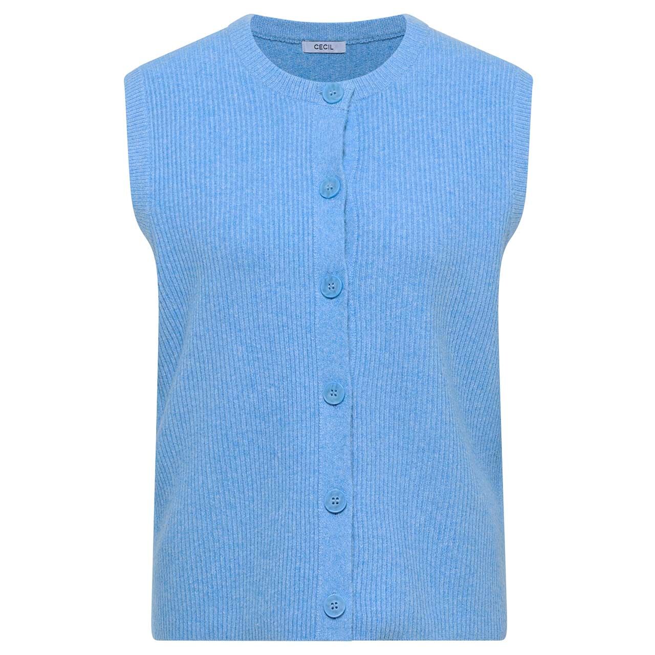 Cecil Damen Strickweste Rib Mix fountain blue melange