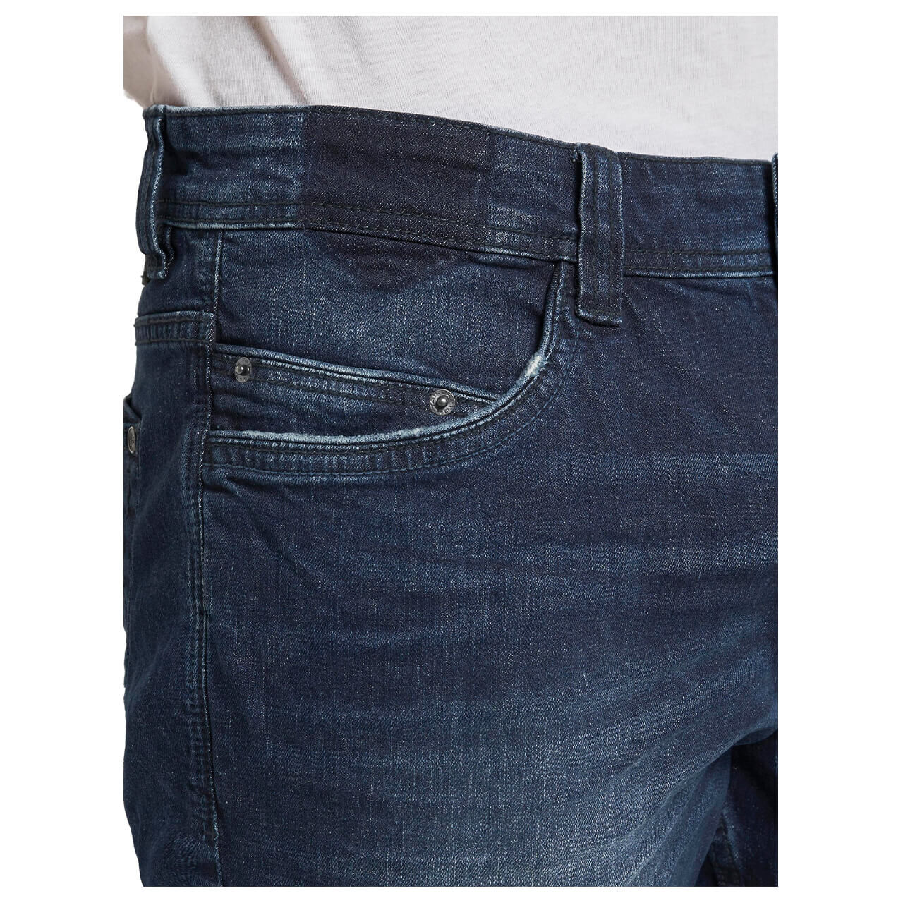Tom Tailor Jeans Josh Bermuda für Herren in Mittelblau angewaschen, FarbNr.: 10280