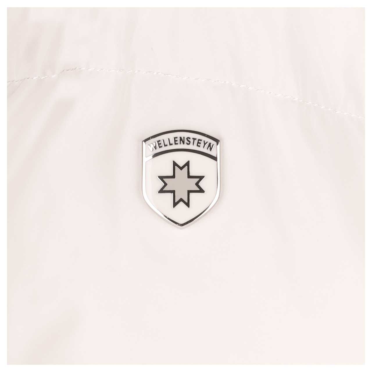 Damen Jacke Cordoba Short von Wellensteyn in Cremeweiß, Detailansicht vom Logo