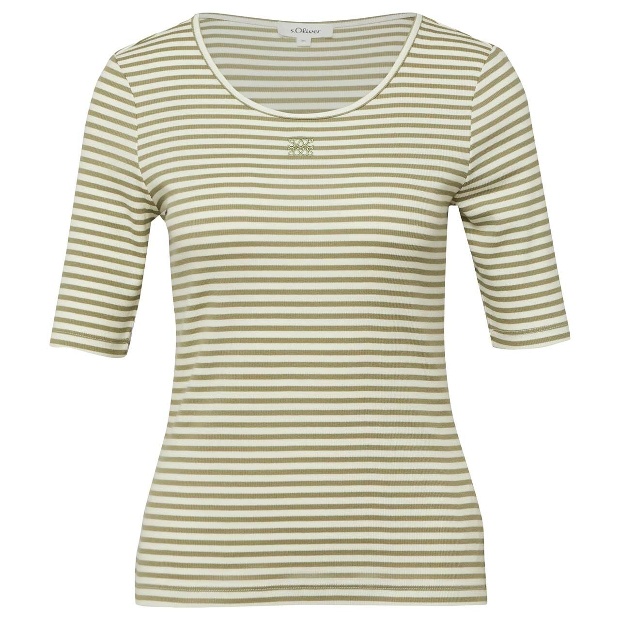 s.Oliver Damen T-Shirt khaki stripes