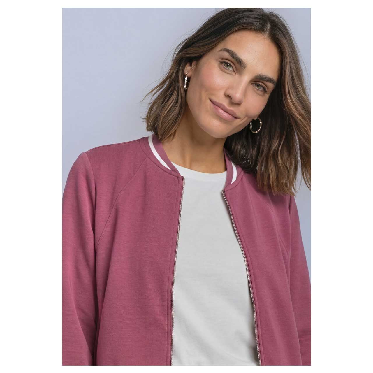 Street One Damen Jacke Silk Look Jacket dark clouded blush