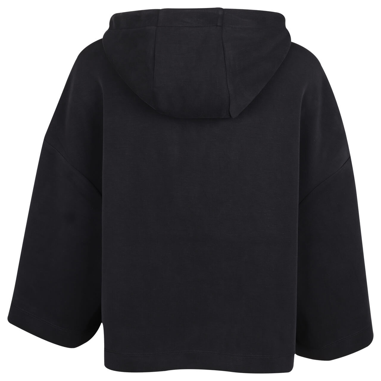 Comma Damen 3/4 Arm Cropped Hoodie Sweatshirt black