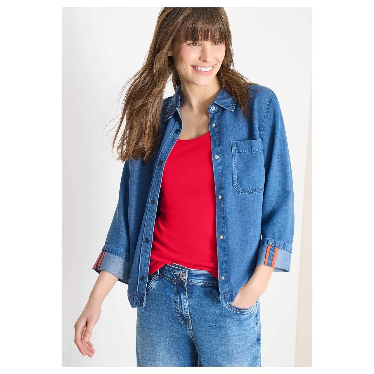 Damen Top Linda von Cecil, detaillierte Vorderansicht am Model