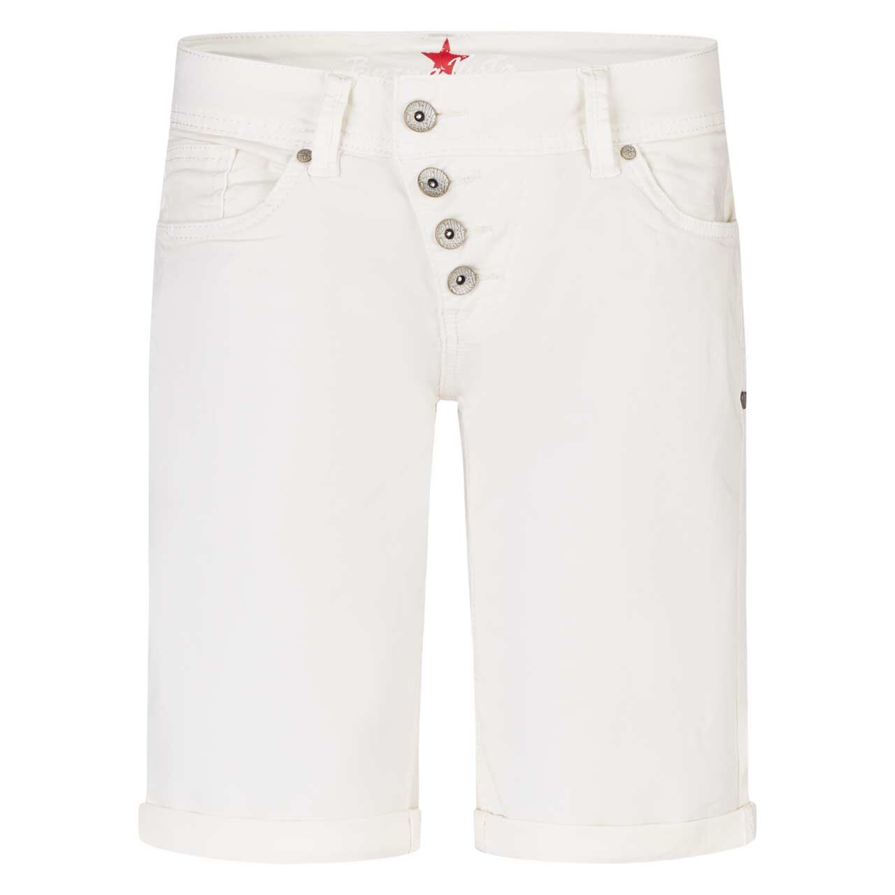 Damen Stretch Baumwollhose Malibu-Short Summer Twill von Buena Vista in Cremeweiß, Vorderansicht