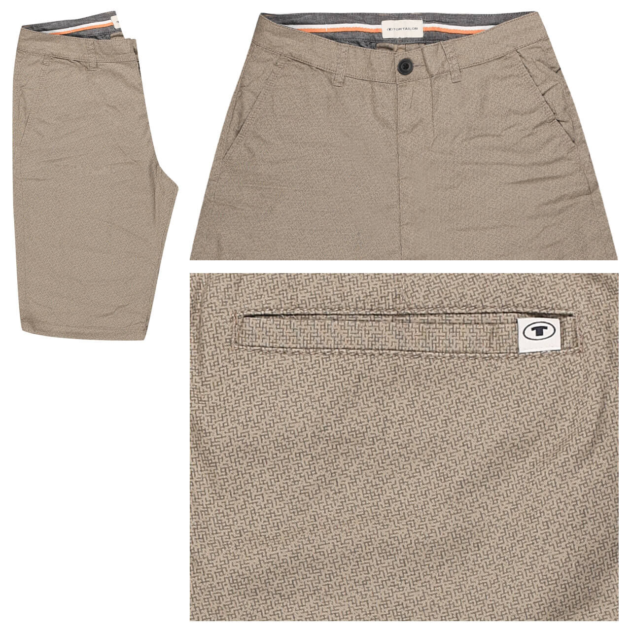 tom-tailor-jeans-josh-chino-bermuda-beige-minimal-design-29121 Tom Tailor Josh Baumwoll Bermuda für Herren in Hellbraun mit Print, FarbNr.: 29121