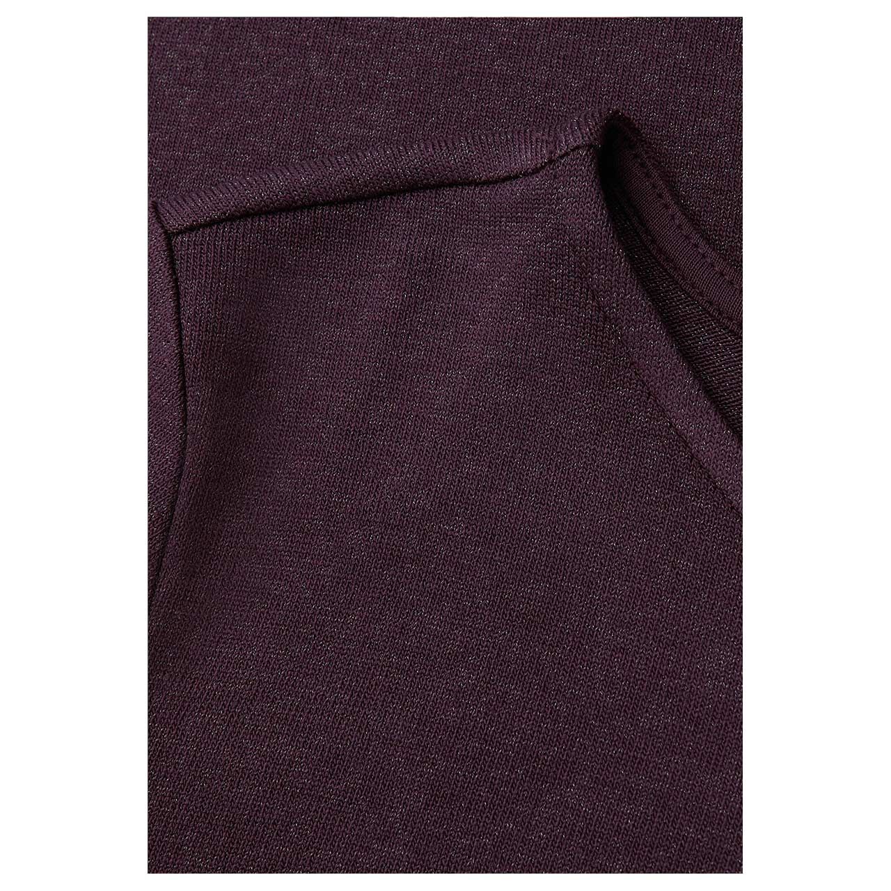 Damen Langarm Shirt Fine Shiny Knit Look von Street One in Lila, Detailansicht vom Ausschnitt