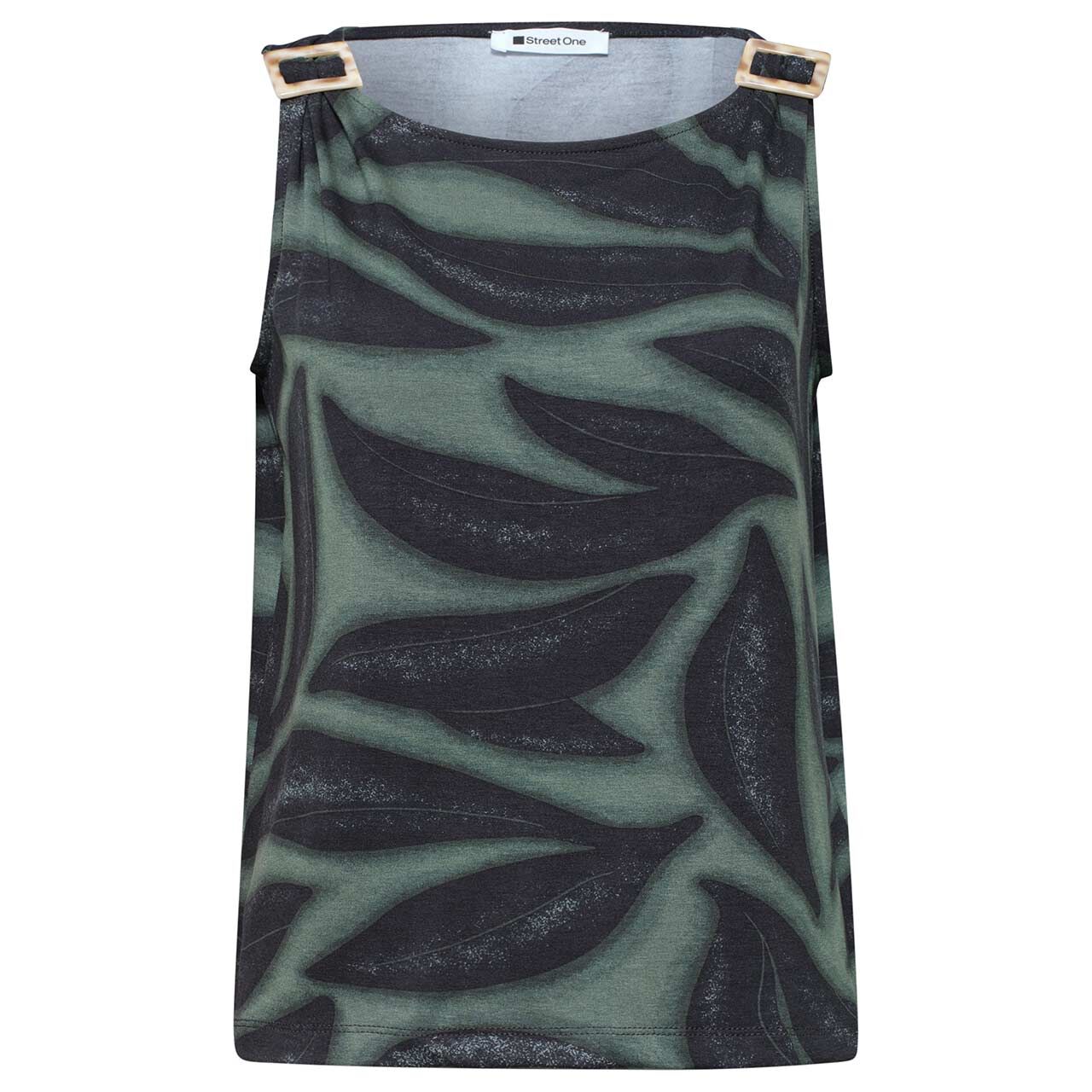 Street One Damen Top Jersey deep bound green printed