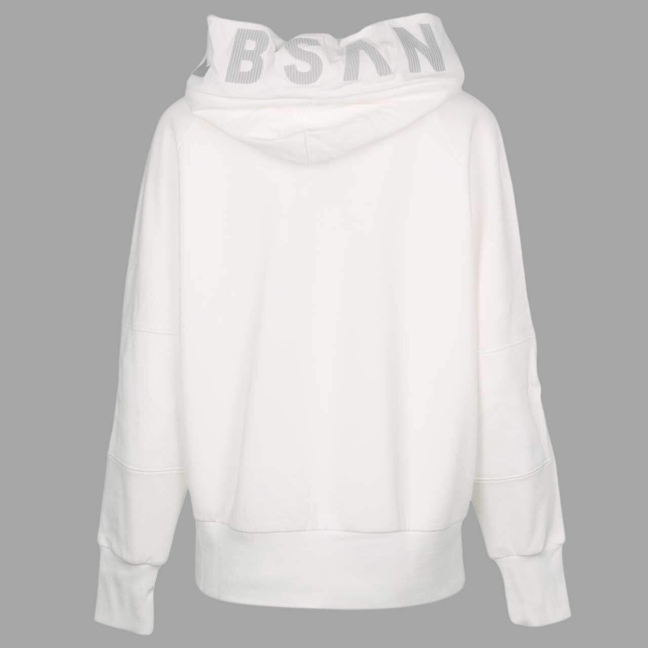 Damen Hoodie Sweatjacke Kelda von Elbsand in Cremeweiß mit Print, Rückansicht