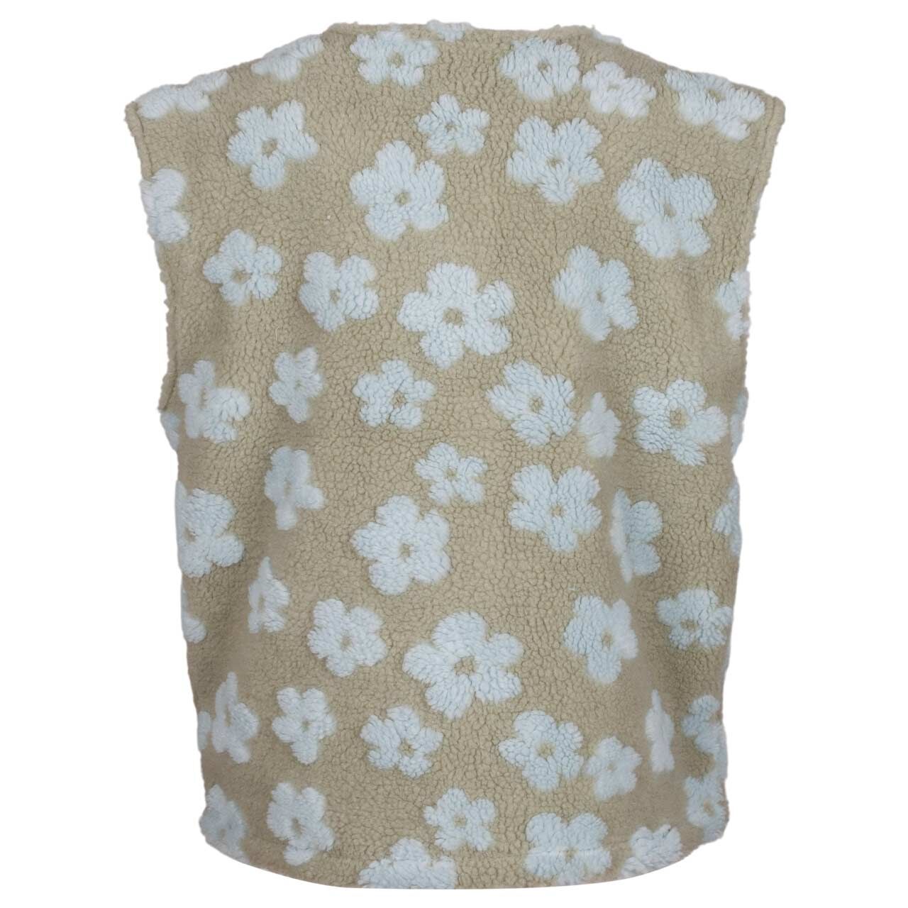 Damen Teddy Weste von 24 Colours in Grün mit Print, Rückansicht