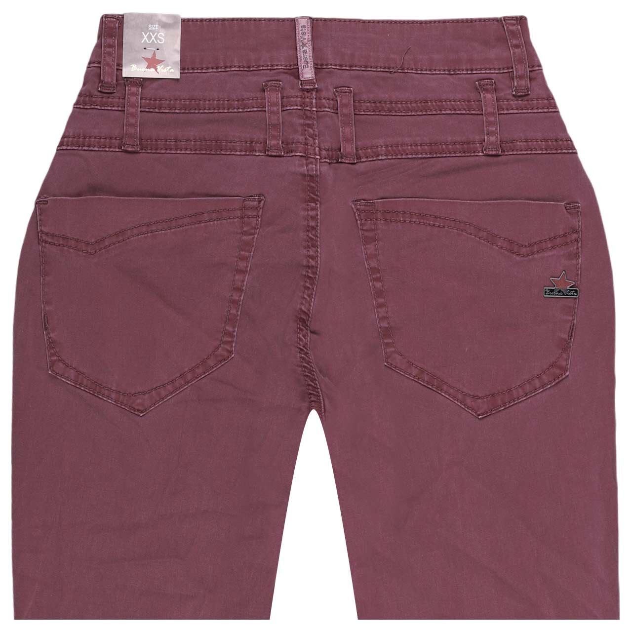 Damen Baumwollhose Florida-Z 7/8 Stretch Twill von Buena Vista in Burgunderrot, Rückansicht