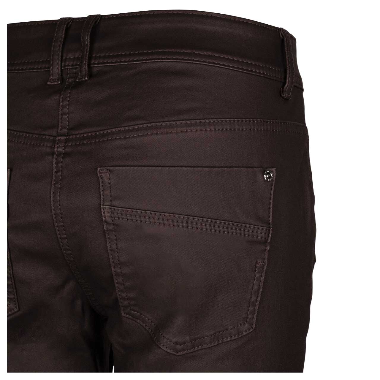 Damenjeans Toronto von Cecil in Dunkelbraun beschichtet, detaillierte Rückansicht