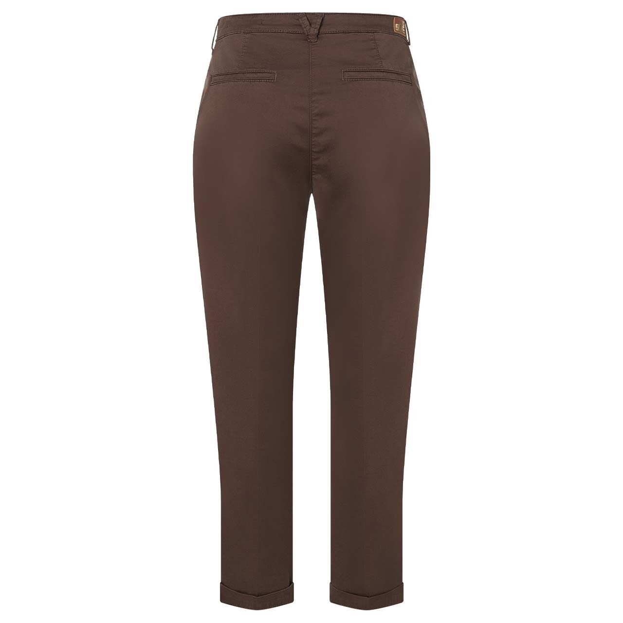 Damen 7/8 Baumwollhose Chino von MAC in Dunkelbraun, Rückansicht
