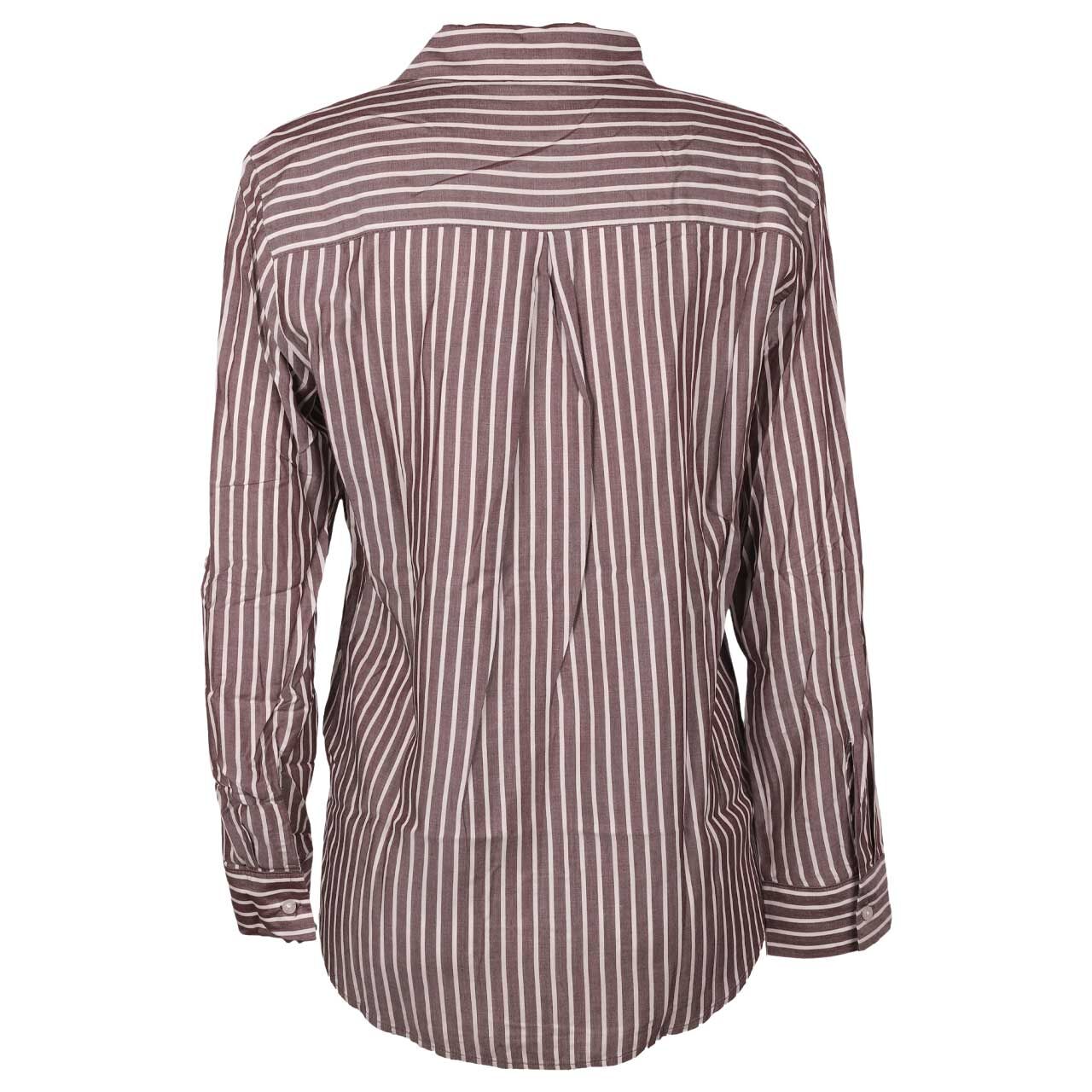 Damen 3/4 Arm Bluse von s.Oliver in Lila gestreift, Rückansicht