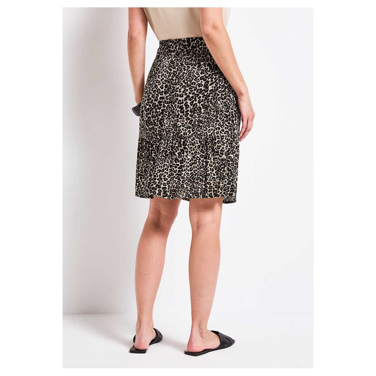 Rückansicht des Damen Rocks von Street One in Schwarz mit Leo-Print