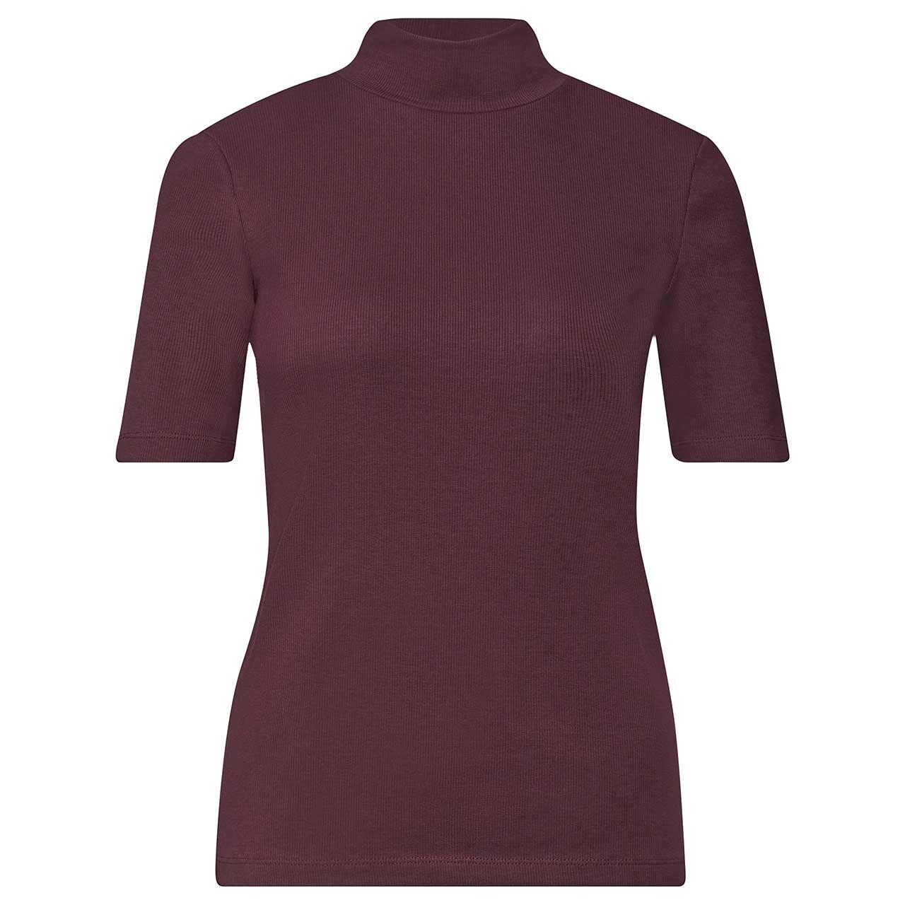 Street One Damen T-Shirt Rib Turtle Neck rustic rouge