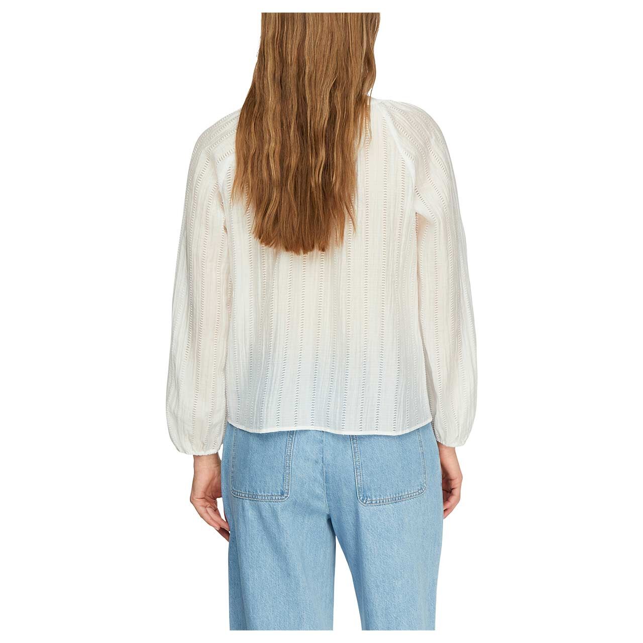 Damen Langarm Bluse von Comma in Weiß, Rückansicht am Model