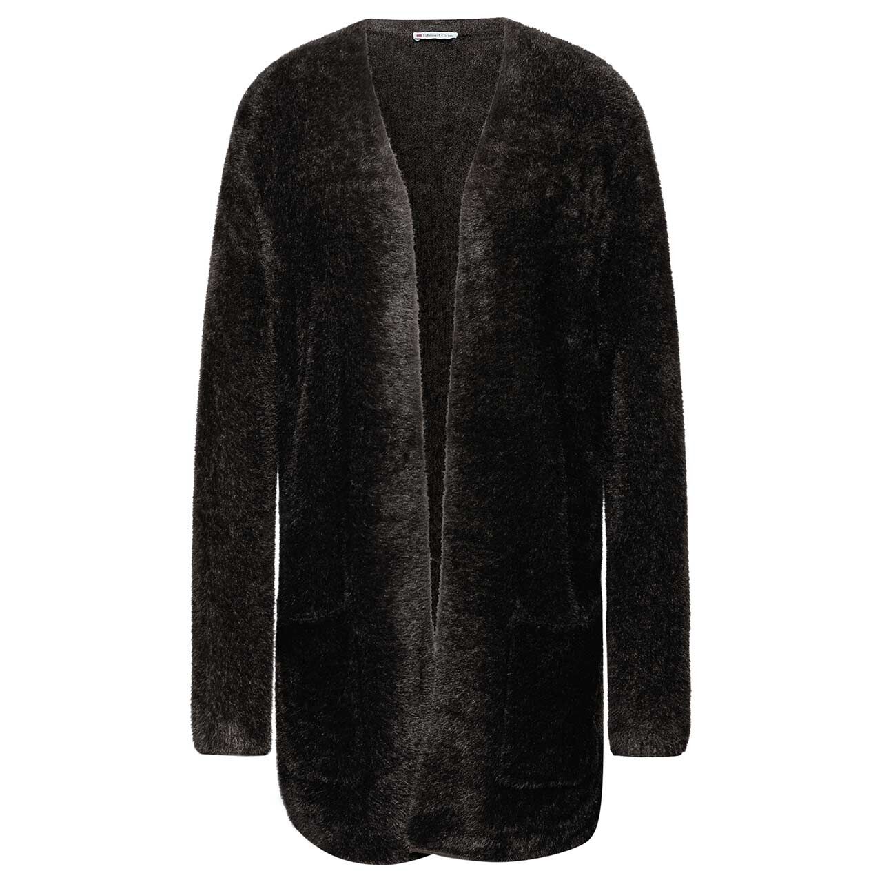 Street One Damen Long Strickjacke Fluffy Cardigan darkest brown