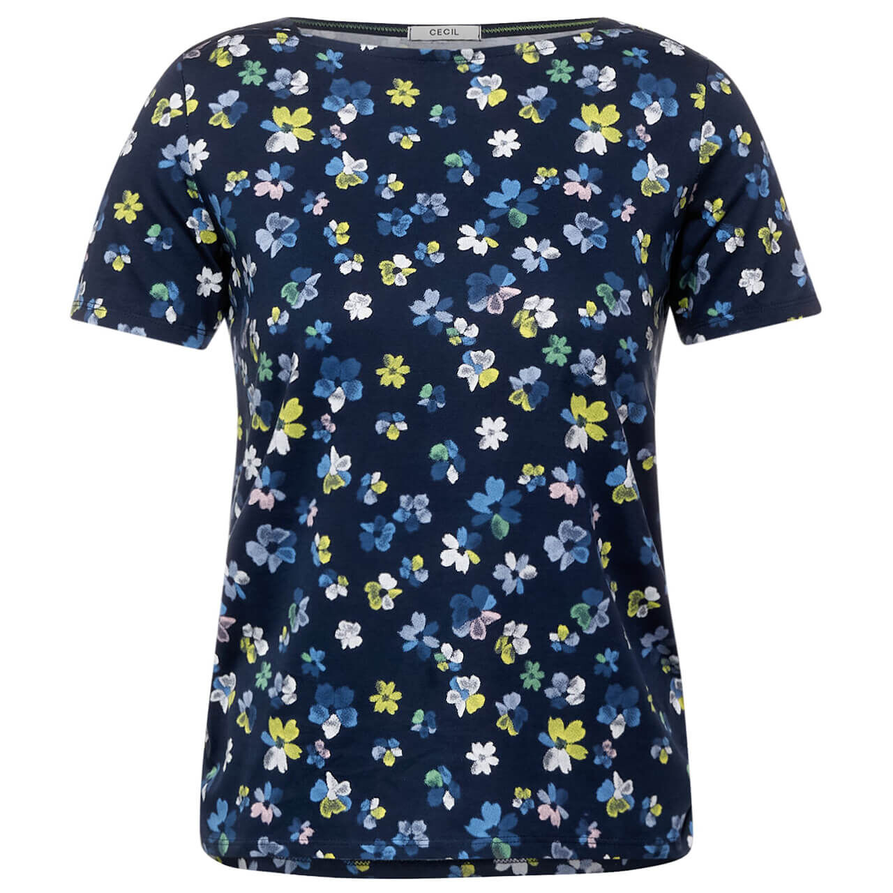 Cecil Flower T-Shirt für Damen in Dunkelblau mit Print, FarbNr.: 33727