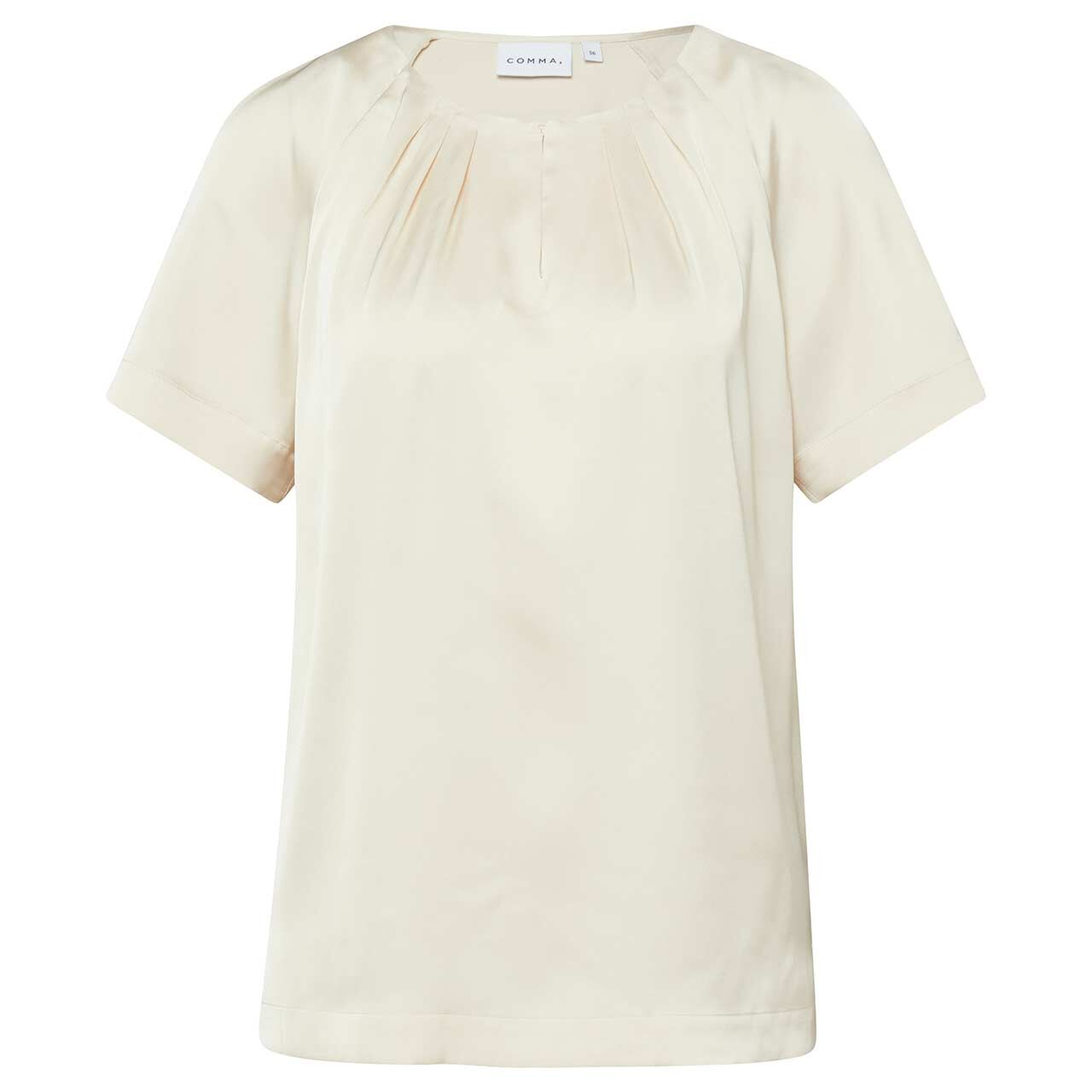Comma Damen Kurzarm Bluse sand