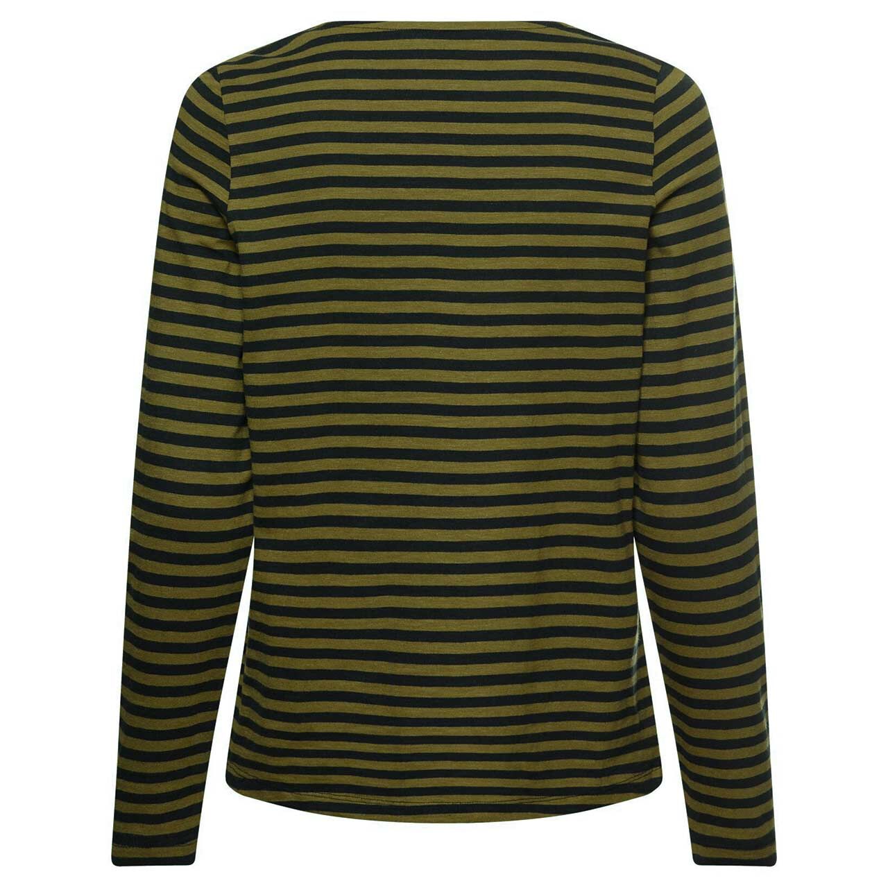 Damen Langarm Shirt von Camel active in Schwarz gestreift, Rückansicht