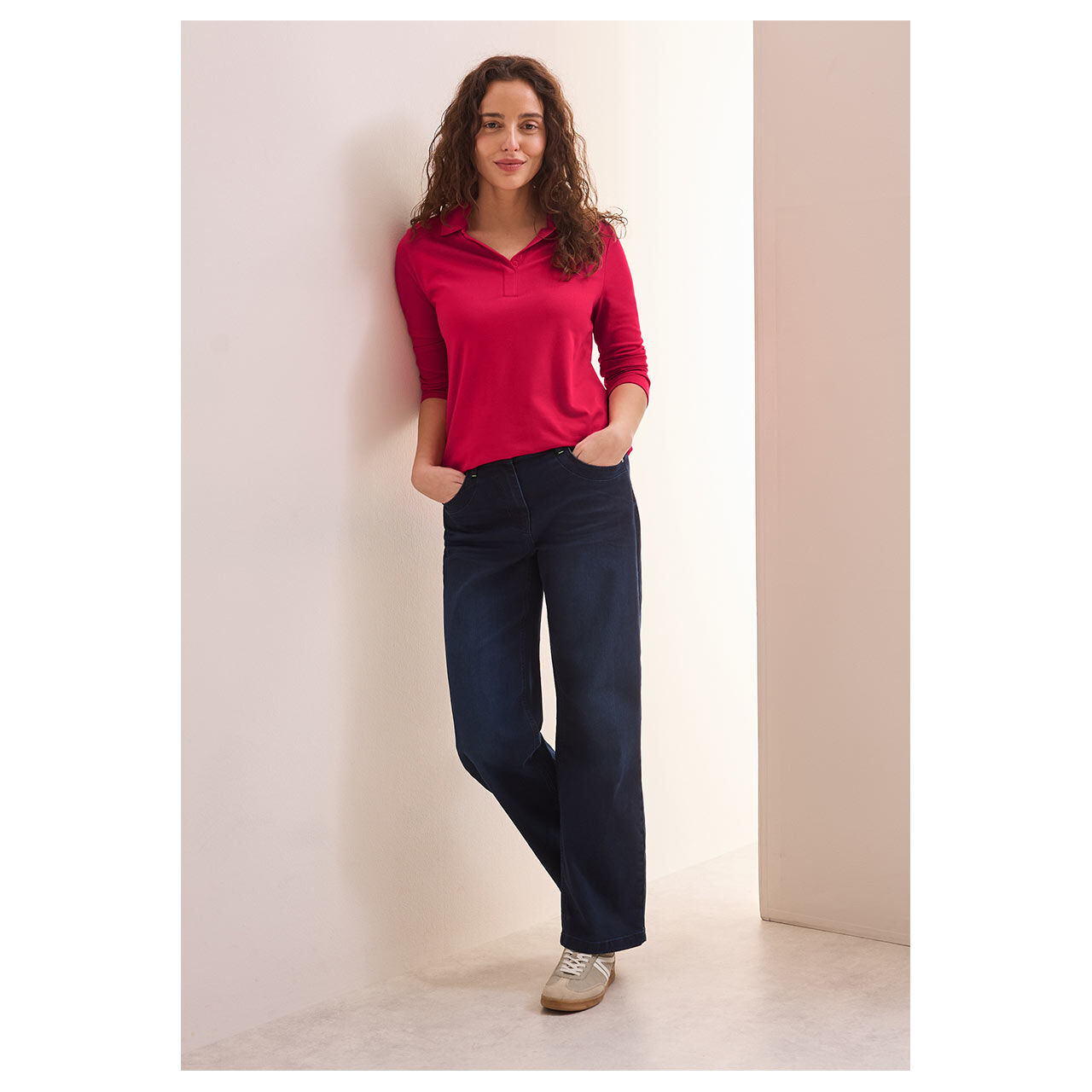 Cecil Damen 3/4 Arm Poloshirt Piquée granita red
