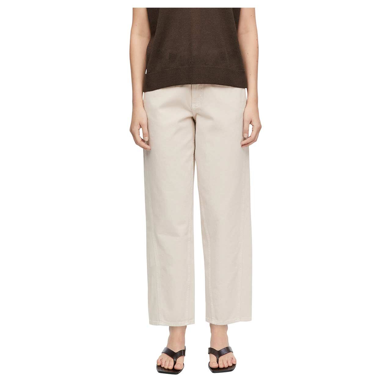 Damen 7/8 Jeans Liv Barrel von Comma in Beige, Vorderansicht am Model