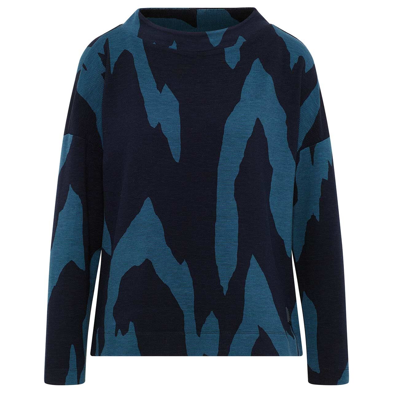 Cecil Damen Langarm Shirt Ottoman Funnel Neck urban dark blue