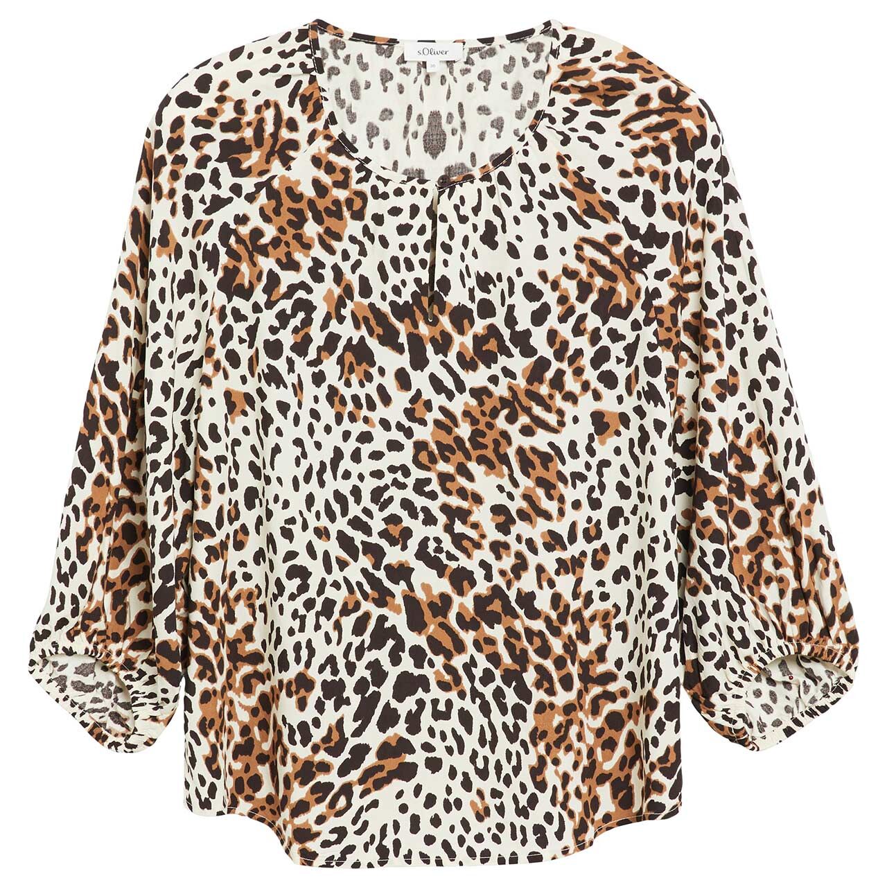 s.Oliver Damen 3/4 Arm Bluse almond white print