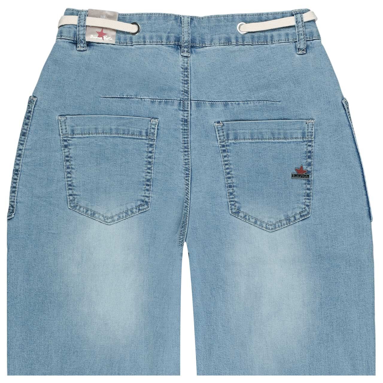 Damenjeans Barrel-P 7/8 Air Denim von Buena Vista in Hellblau angewaschen, detaillierte Rückansicht