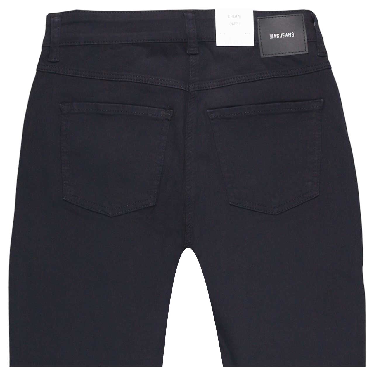 Stretch Damen 3/4 Baumwollhose Dream Sun von MAC in Dunkelblau, detaillierte Rückansicht