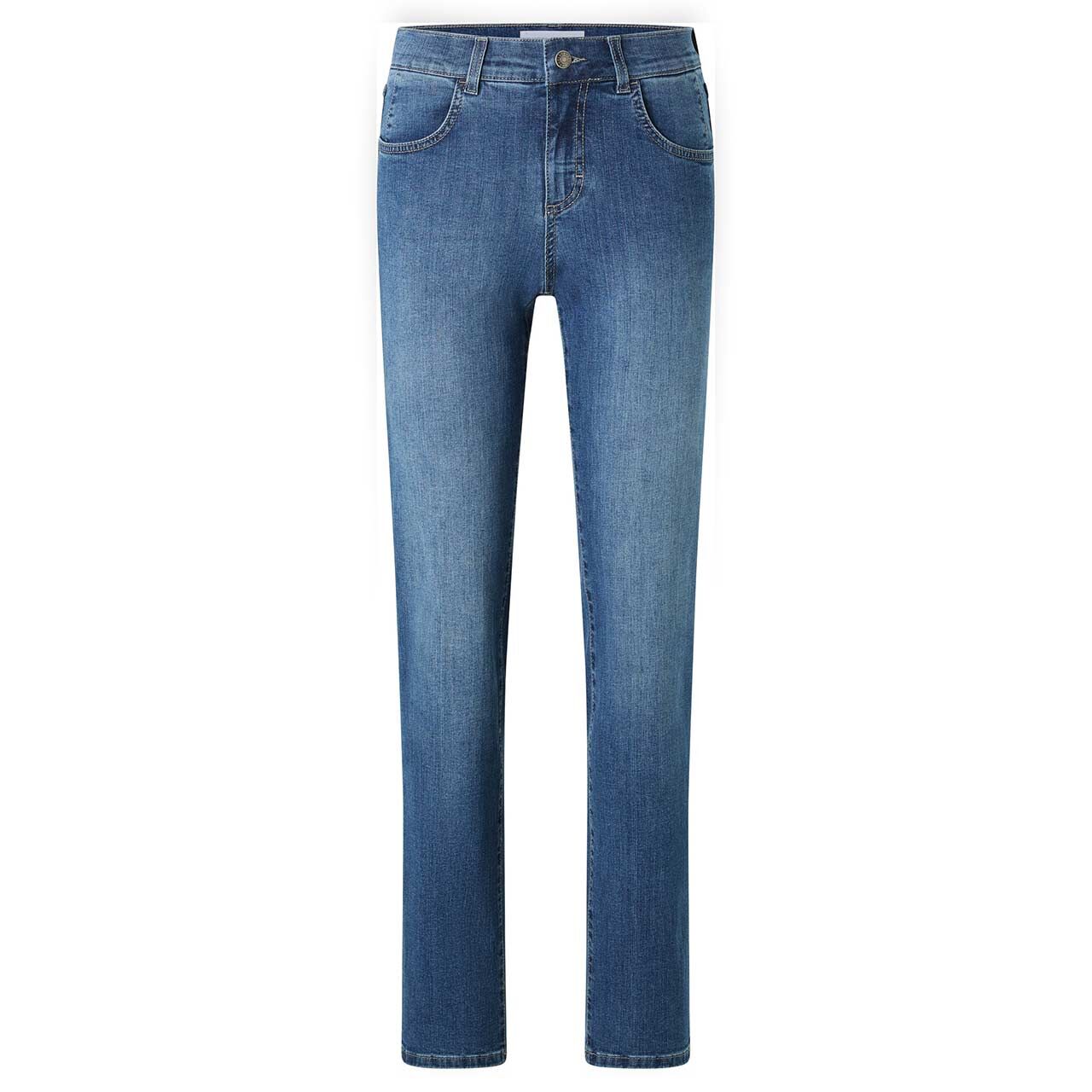 Stretch Damenjeans Dolly von Angels in Blau angewaschen, Vorderansicht
