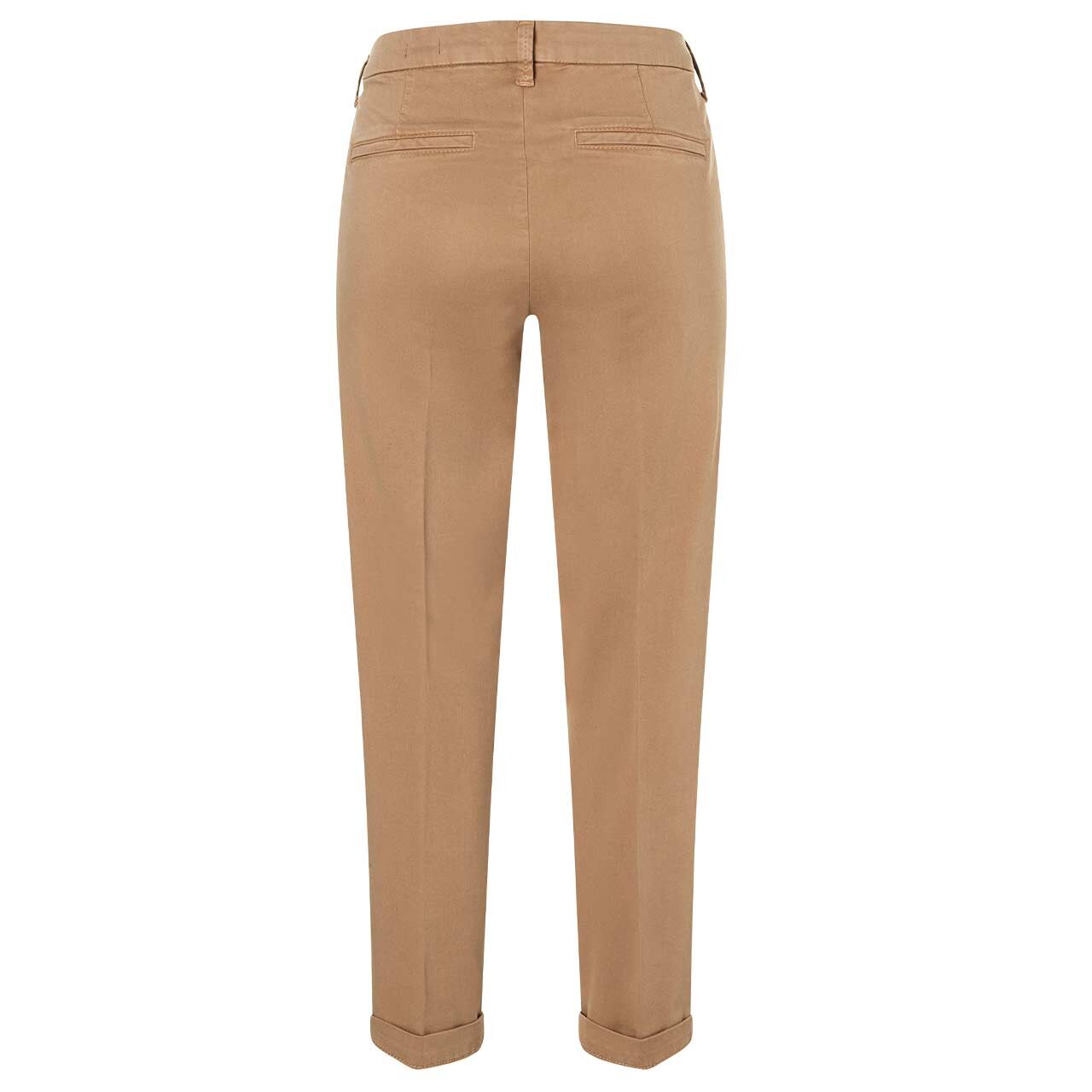 Damen 7/8 Baumwollhose Chino von MAC in Hellbraun, Rückansicht