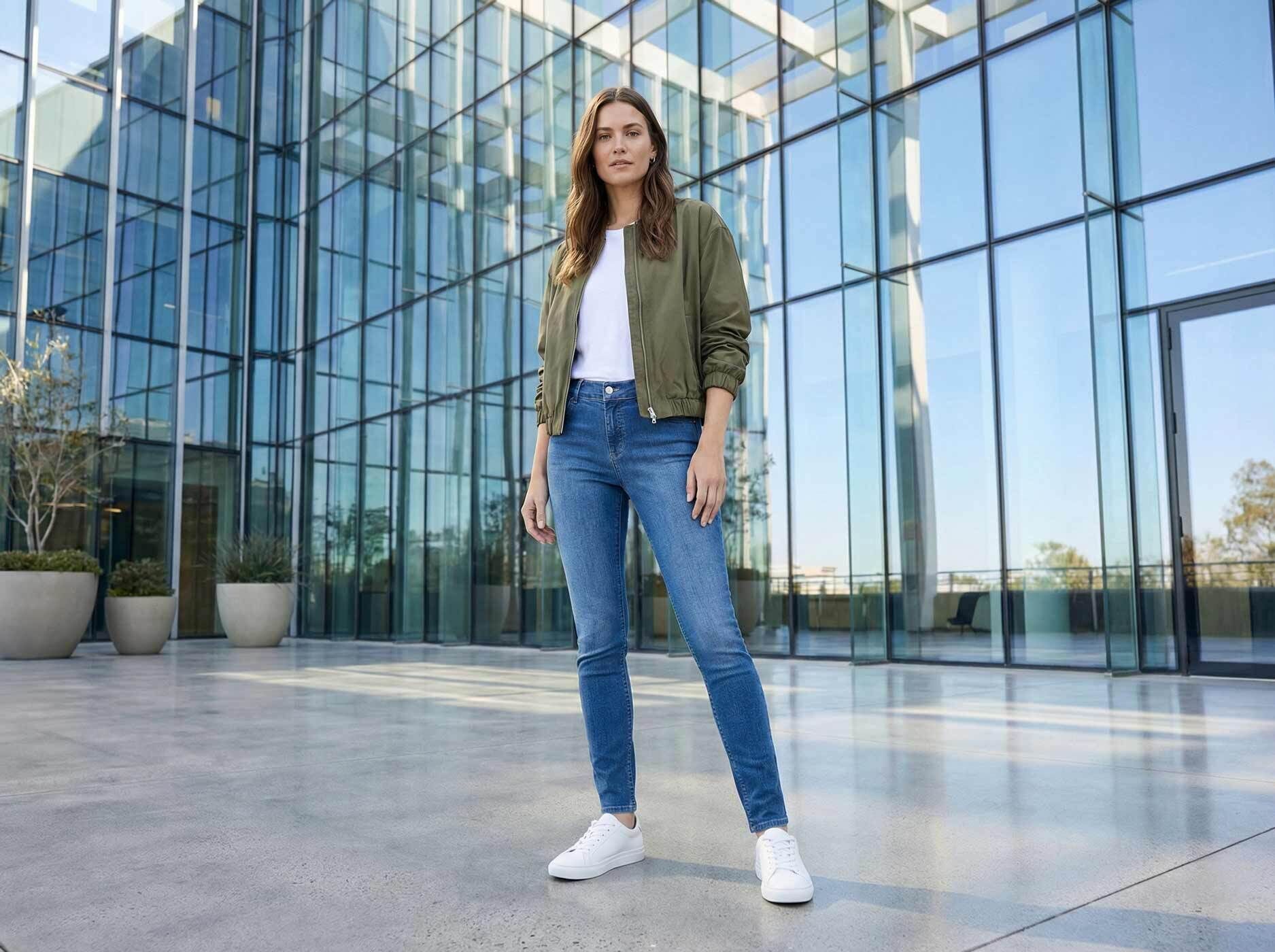 Frau mit Jeans Skinny