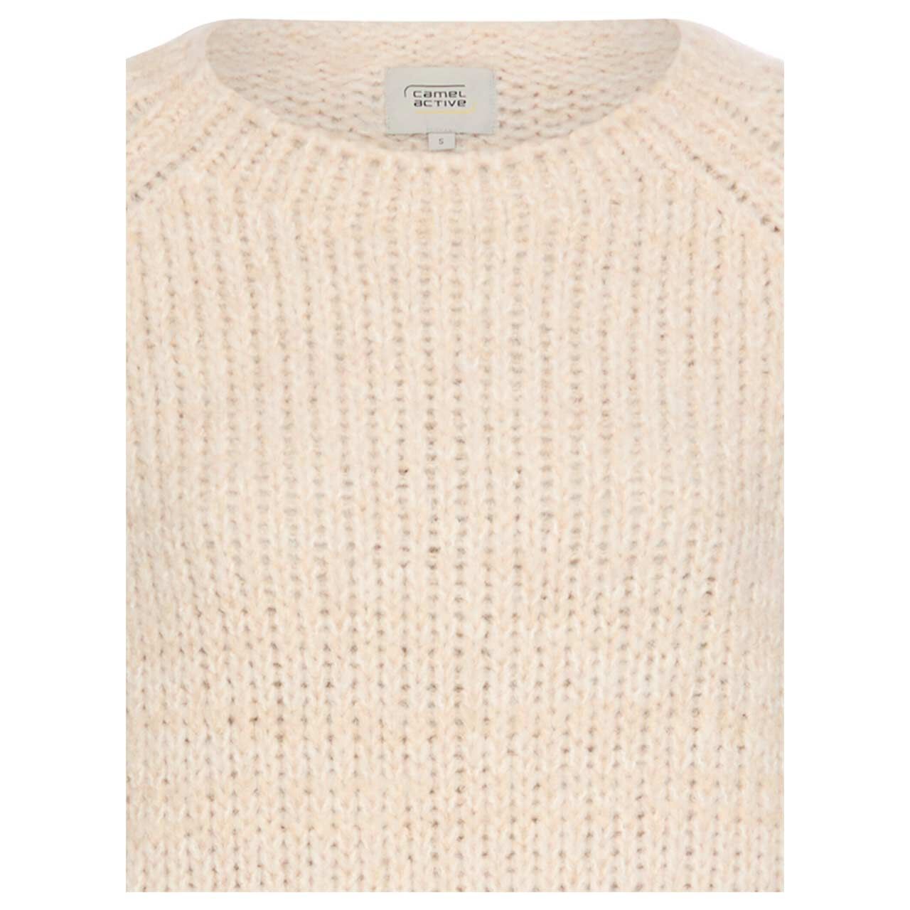 Damen Pullover von Camel active in Hellbeige, detaillierte Vorderansicht