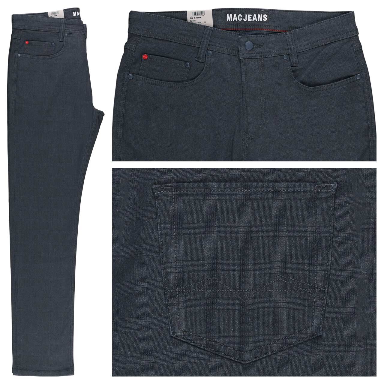 MAC Jogn Baumwollhose midnight blue check