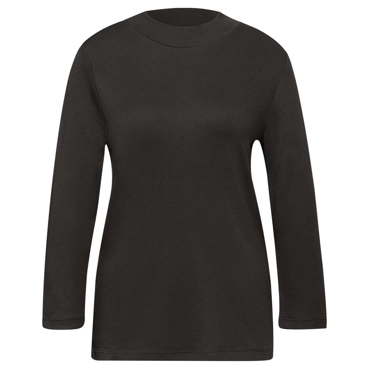 Street One Damen 3/4 Arm Shirt Basic Turtle Neck darkest brown