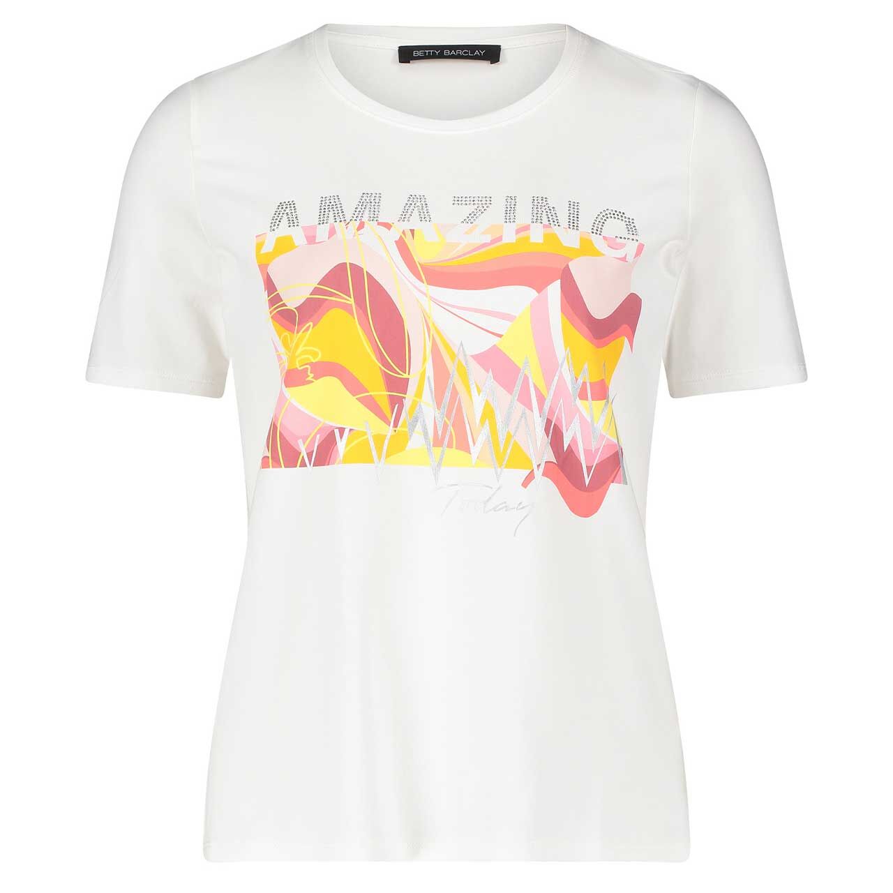 Betty Barclay Damen T-Shirt patch cream rosé print