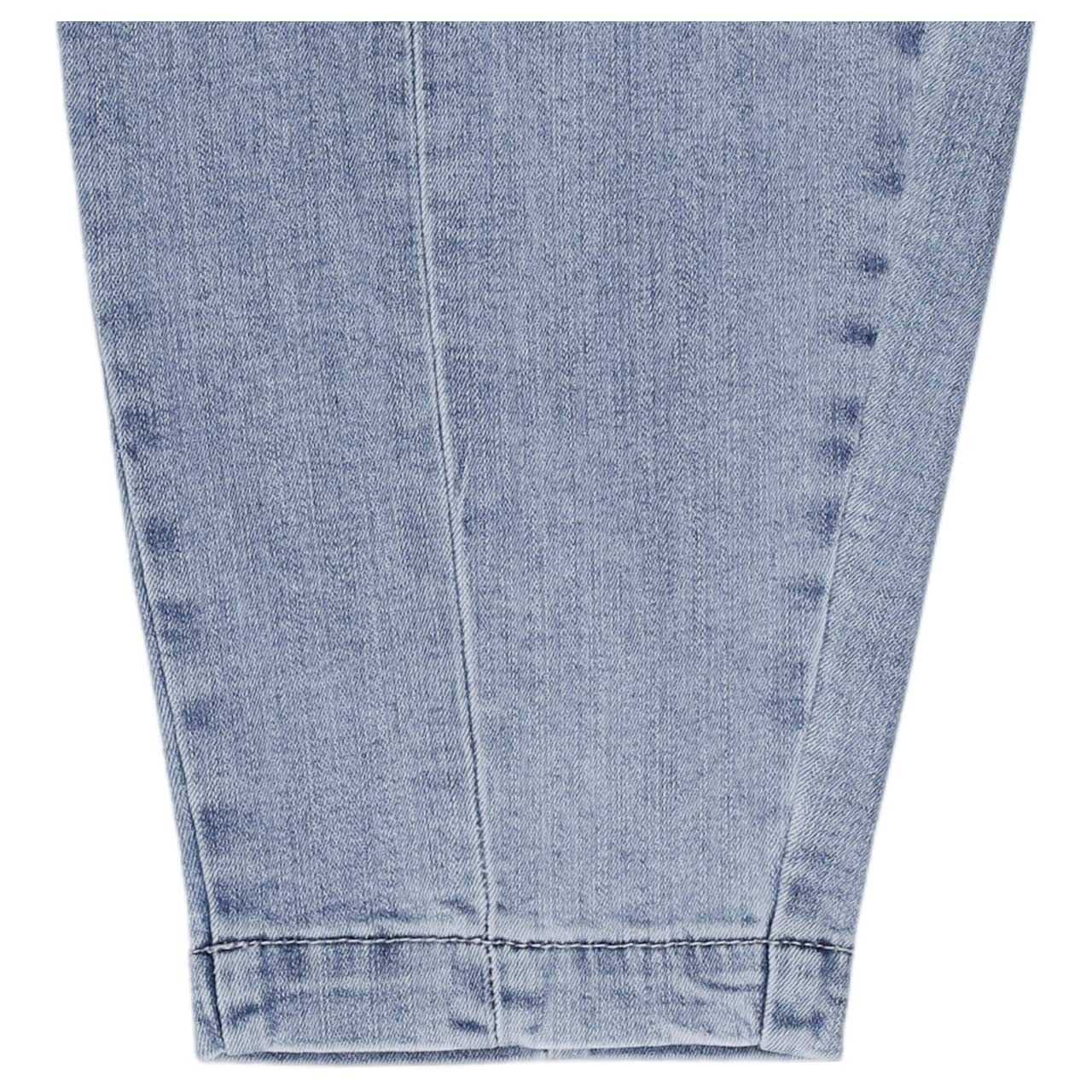 Damen 7/8 Jeans Ballon von Buena Vista in Hellblau angewaschen, Detailansicht Saum