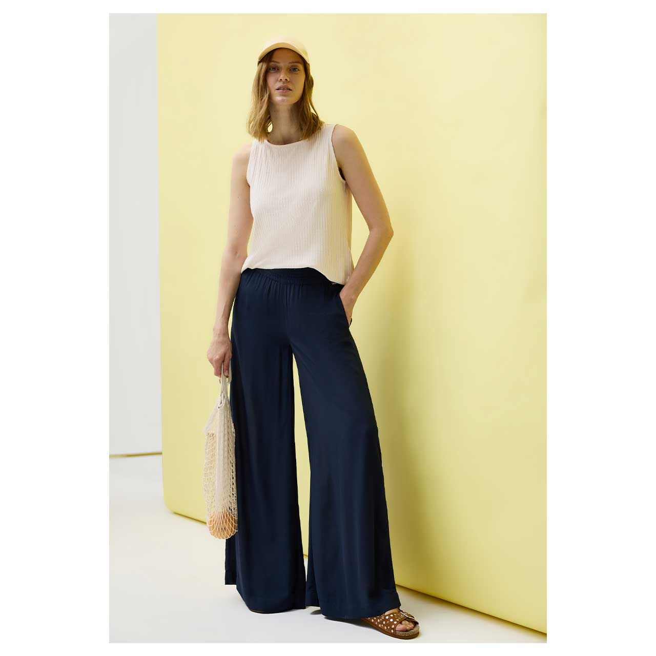 Damen Top Rib von Cecil in Hellbeige, Ganzkörper